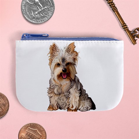 Yorkshire Terrier Yorkie Dog Gifts BW Mini Coin Purse from ArtsNow.com Front