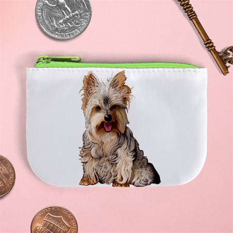 Yorkshire Terrier Yorkie Dog Gifts BW Mini Coin Purse from ArtsNow.com Front