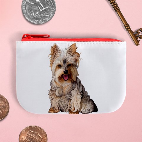 Yorkshire Terrier Yorkie Dog Gifts BW Mini Coin Purse from ArtsNow.com Front