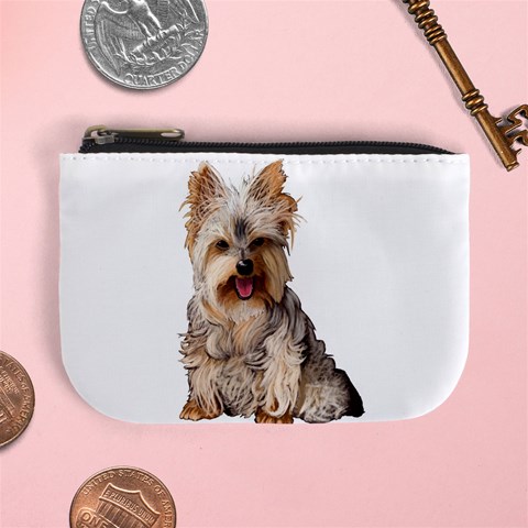 Yorkshire Terrier Yorkie Dog Gifts BW Mini Coin Purse from ArtsNow.com Front
