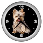 Yorkshire Terrier Yorkie Dog Gifts BB Wall Clock (Silver)