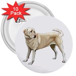 Yellow Labrador Retriever 3  Button (10 pack)