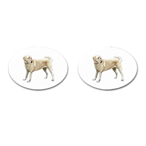 Yellow Labrador Retriever Cufflinks (Oval) from ArtsNow.com Front(Pair)