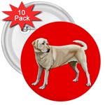 Yellow Labrador Retriever 3  Button (10 pack)
