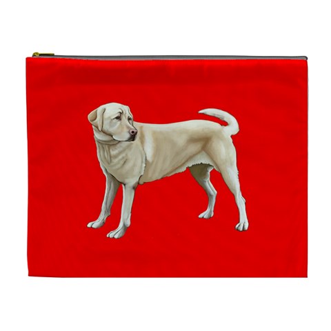 Yellow Labrador Retriever Cosmetic Bag (XL) from ArtsNow.com Front