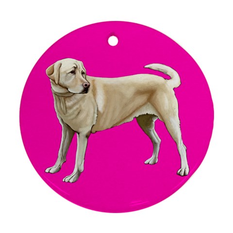 Yellow Labrador Retriever Ornament (Round) from ArtsNow.com Front