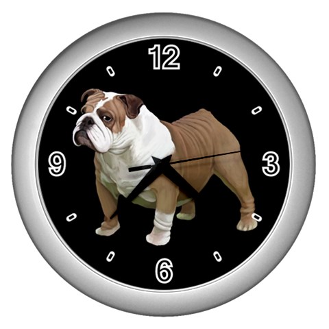 British Bulldog Gifts BB Wall Clock (Silver) from ArtsNow.com Front