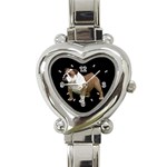 British Bulldog Gifts BB Heart Italian Charm Watch