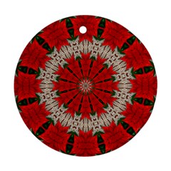 Red Flower Round Ornament (Two Sides) from ArtsNow.com Front