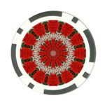 Red Flower Poker Chip Card Guard