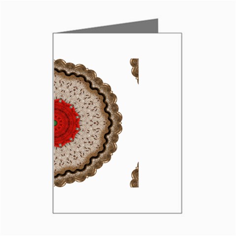 Red Center Doily Mini Greeting Card from ArtsNow.com Left