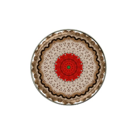 Red Center Doily Hat Clip Ball Marker (4 pack) from ArtsNow.com Front