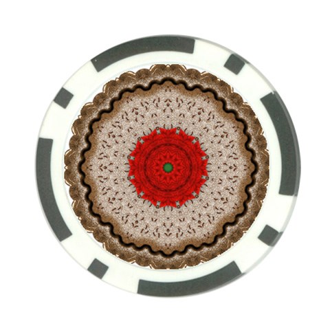 Red Center Doily Poker Chip Card Guard from ArtsNow.com Front
