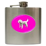White Poodle Dog Gifts BP Hip Flask (6 oz)