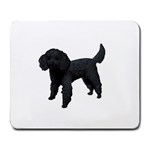 Black Poodle Dog Gifts BW Large Mousepad