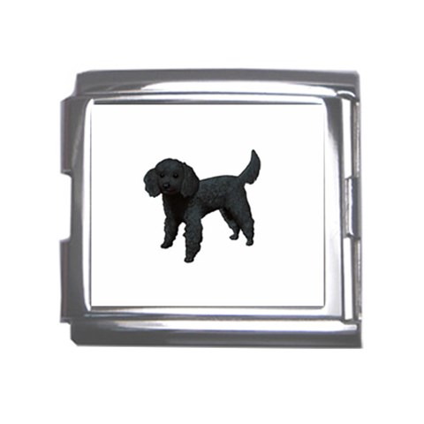 Black Poodle Dog Gifts BW Mega Link Italian Charm (18mm) from ArtsNow.com Front