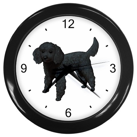 Black Poodle Dog Gifts BW Wall Clock (Black) from ArtsNow.com Front