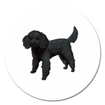 Black Poodle Dog Gifts BW Magnet 5  (Round)