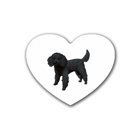 Black Poodle Dog Gifts BW Heart Coaster (4 pack) from ArtsNow.com Front