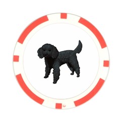 Black Poodle Dog Gifts BW Poker Chip Card Guard from ArtsNow.com Front