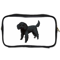 Black Poodle Dog Gifts BW Toiletries Bag (Two Sides) from ArtsNow.com Front