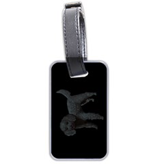 Black Poodle Dog Gifts BW Luggage Tag (two sides) from ArtsNow.com Back