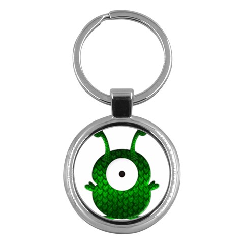 Green Love Alien Key Chain (Round) from ArtsNow.com Front