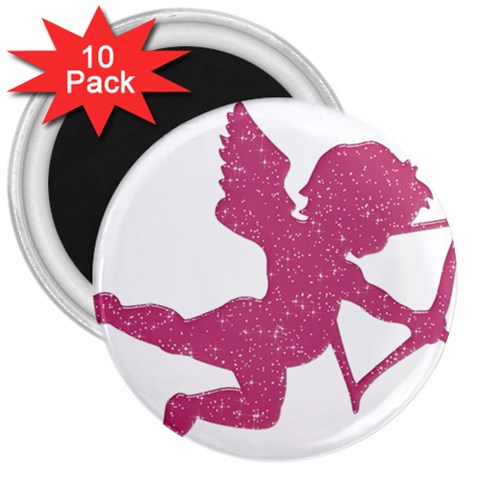 Pink Love Cupid 3  Magnet (10 pack) from ArtsNow.com Front