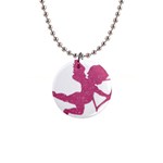 Pink Love Cupid 1  Button Necklace