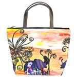 Indian Elephants Bucket Bag