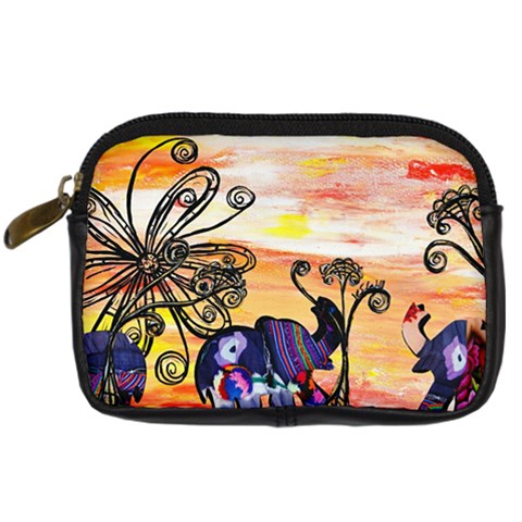 Indian Elephants Digital Camera Leather Case from ArtsNow.com Front