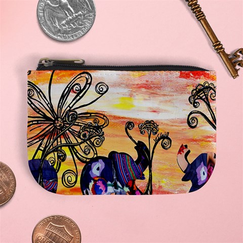 Indian Elephants Mini Coin Purse from ArtsNow.com Front