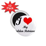 I Love My Golden Retriever 1.75  Magnet (10 pack) 