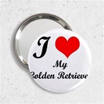 I Love My Golden Retriever 2.25  Handbag Mirror