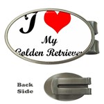 I Love My Golden Retriever Money Clip (Oval)