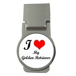 I Love My Golden Retriever Money Clip (Round)