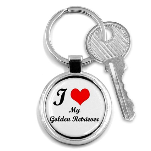 I Love My Golden Retriever Key Chain (Round) from ArtsNow.com Front