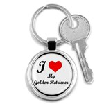 I Love My Golden Retriever Key Chain (Round)