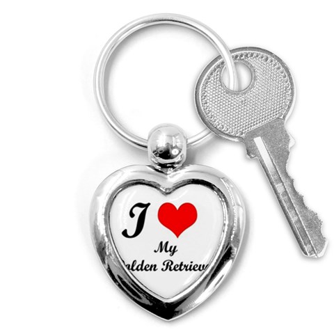 I Love My Golden Retriever Key Chain (Heart) from ArtsNow.com Front