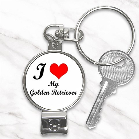 I Love My Golden Retriever Nail Clippers Key Chain from ArtsNow.com Front