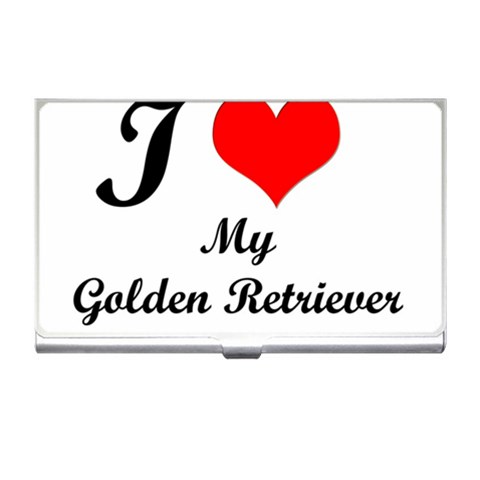 I Love My Golden Retriever Business Card Holder from ArtsNow.com Front