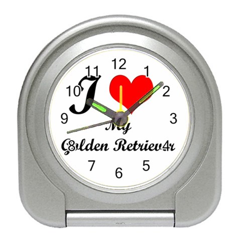 I Love My Golden Retriever Travel Alarm Clock from ArtsNow.com Front
