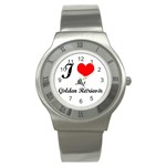 I Love My Golden Retriever Stainless Steel Watch