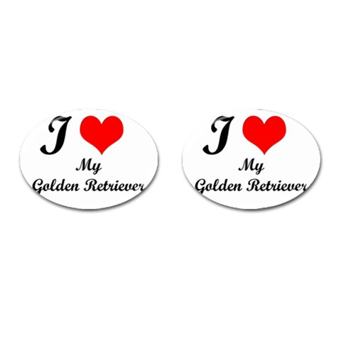 I Love My Golden Retriever Cufflinks (Oval) from ArtsNow.com Front(Pair)