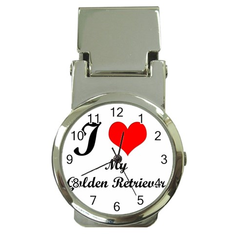 I Love My Golden Retriever Money Clip Watch from ArtsNow.com Front