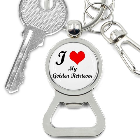 I Love My Golden Retriever Bottle Opener Key Chain from ArtsNow.com Front