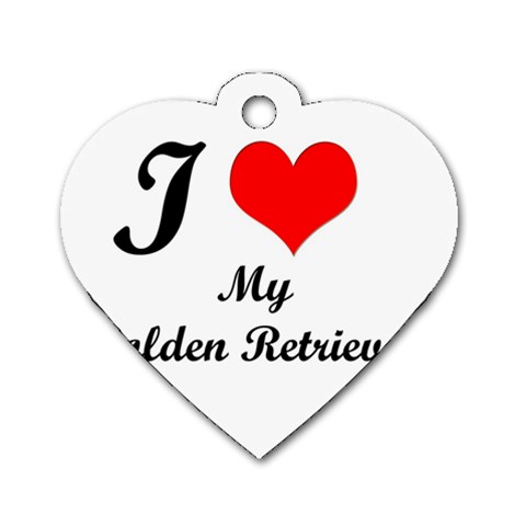 I Love My Golden Retriever Dog Tag Heart (One Side) from ArtsNow.com Front