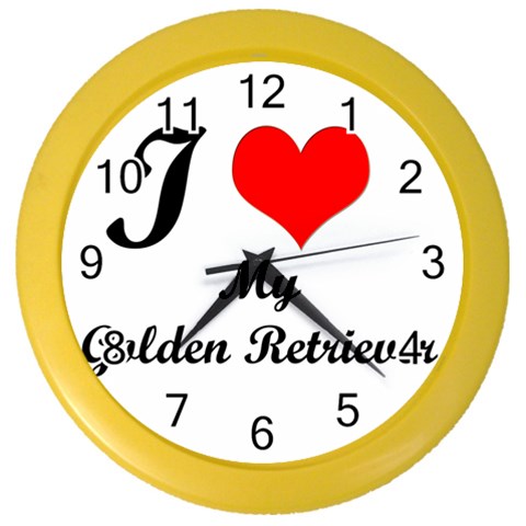 I Love My Golden Retriever Color Wall Clock from ArtsNow.com Front