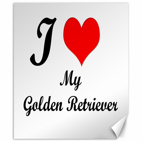 I Love Golden Retriever from ArtsNow.com 8.15 x9.66  Canvas - 1