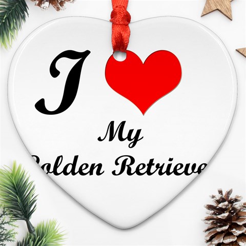 I Love Golden Retriever Ornament (Heart) from ArtsNow.com Front